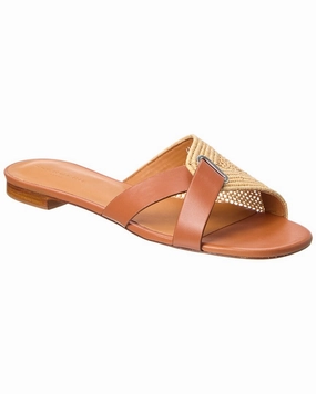Clergerie P/Ida Straw & Leather Sandal