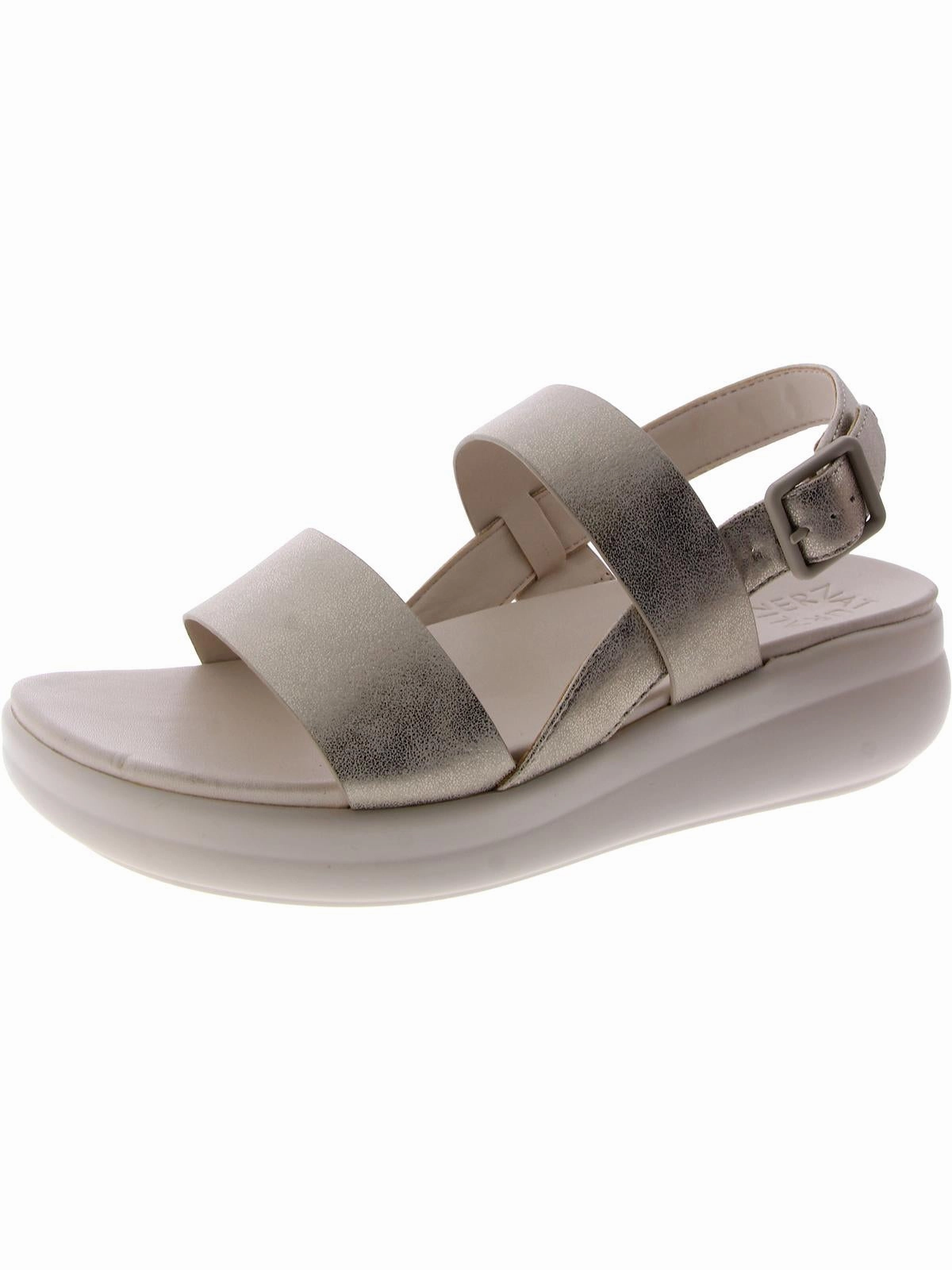 Coast Womens Faux Leather Ankle Strap Slingback Sandals