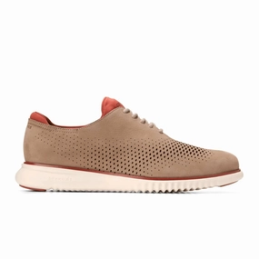 Cole Haan Men's 2.Zerogrand Lined Laser Wingtip - Dark Latte/Cinnabar/Ivory