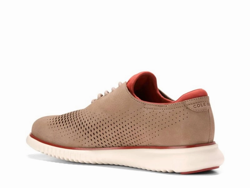 Cole Haan Men's 2.Zerogrand Lined Laser Wingtip - Dark Latte/Cinnabar/Ivory