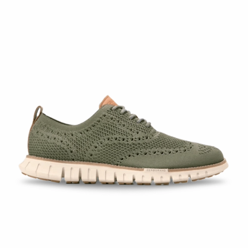 Cole Haan Men's ZEROGRAND Remastered Stitchlite Wingtip - Dusty Olive/Natural