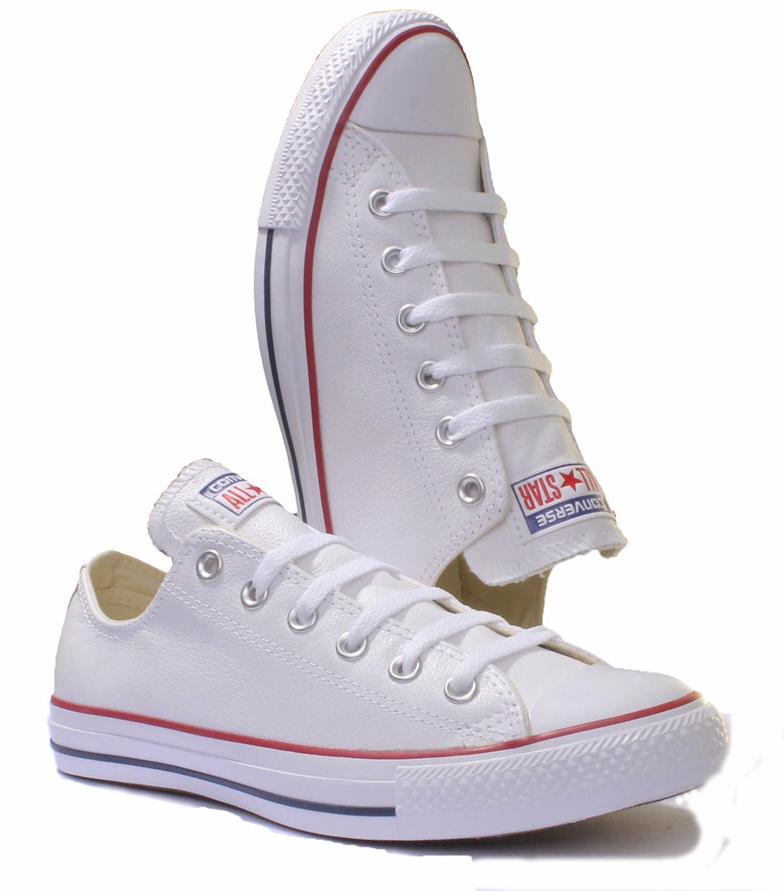 Converse 132173 CT All Star Low Leather Trainer In White Shoes Converse