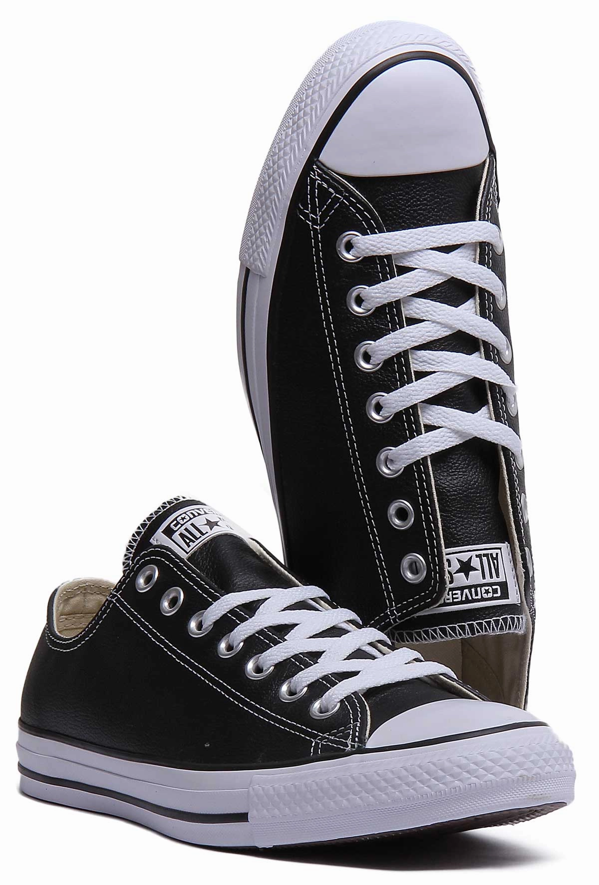 Converse 132174 CT All Star Low Leather Trainer In Black Shoes Converse