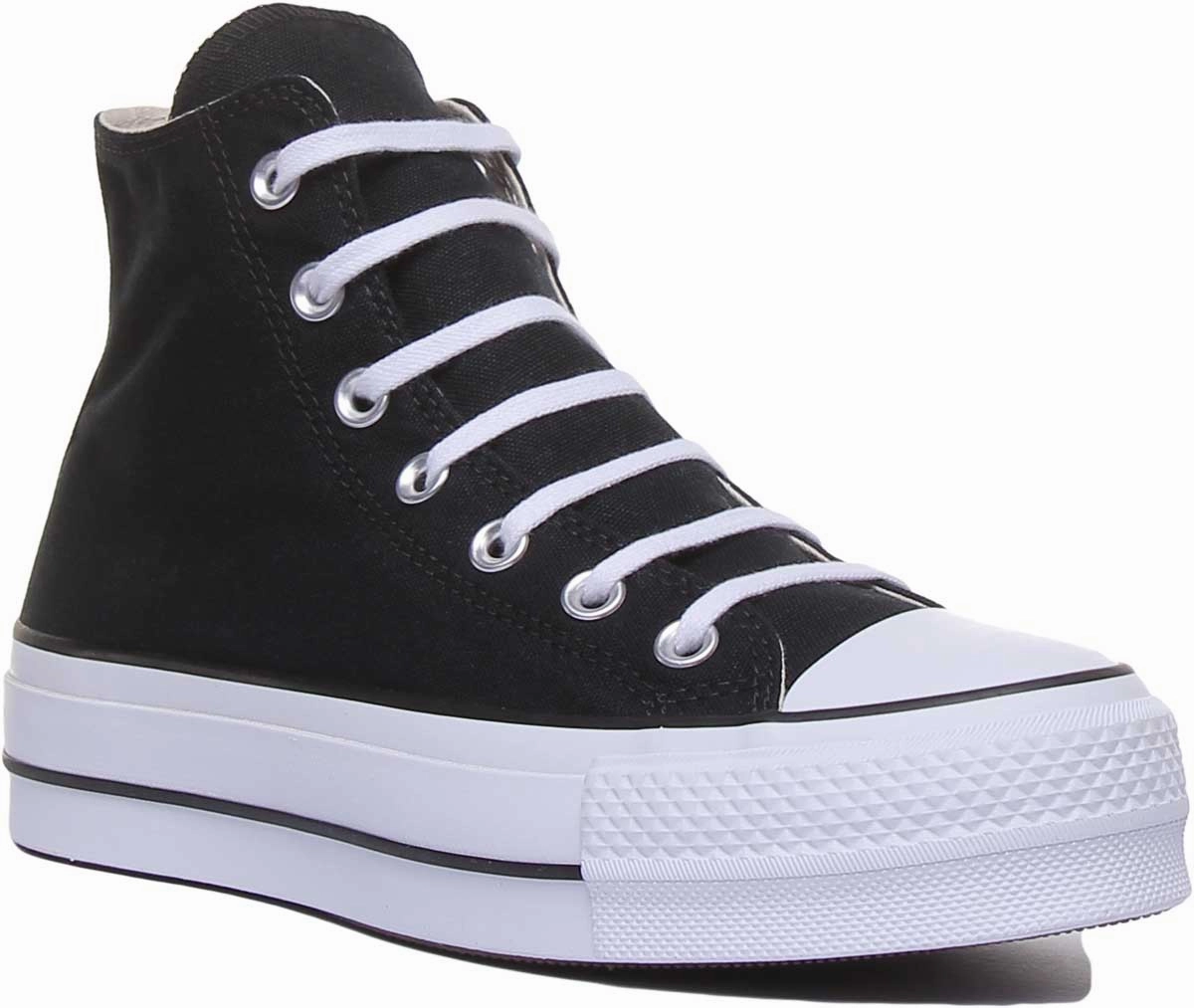 Converse 560845C CT All Star Hi Platform Trainer In Black White For Women Shoes Converse