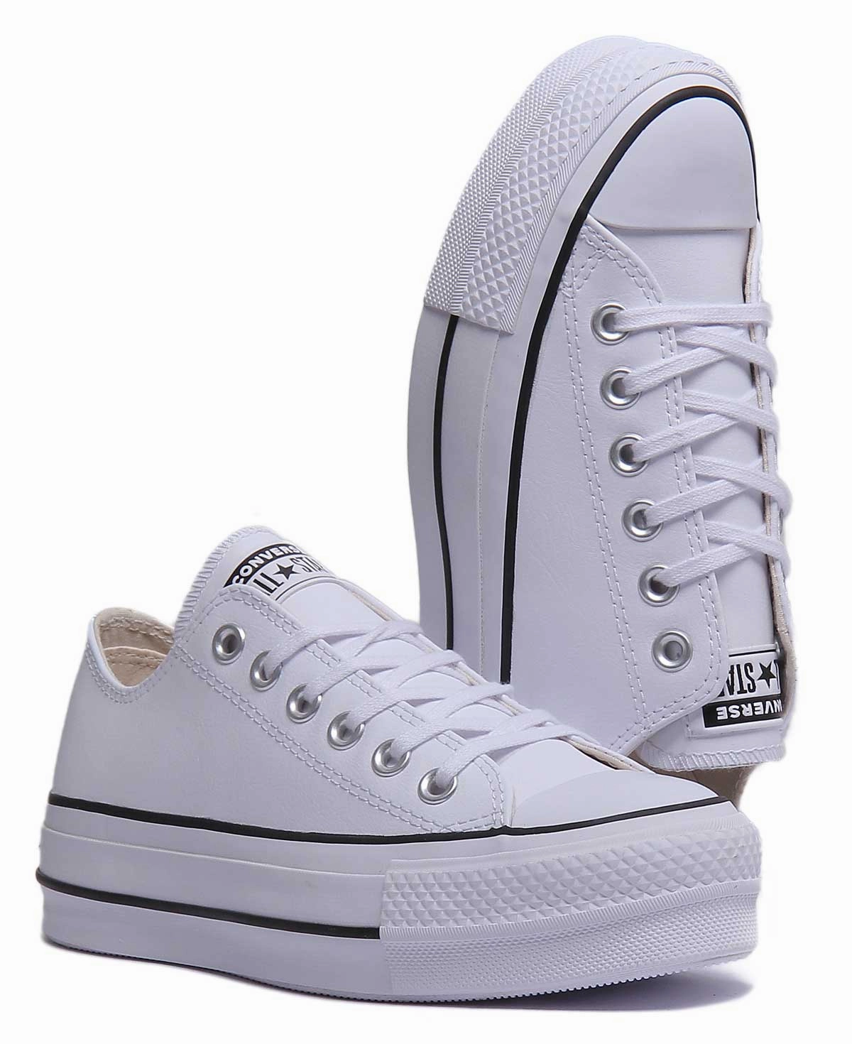 Converse 561680C CT All Star Low Platform Trainer In White Black For Women Shoes Converse