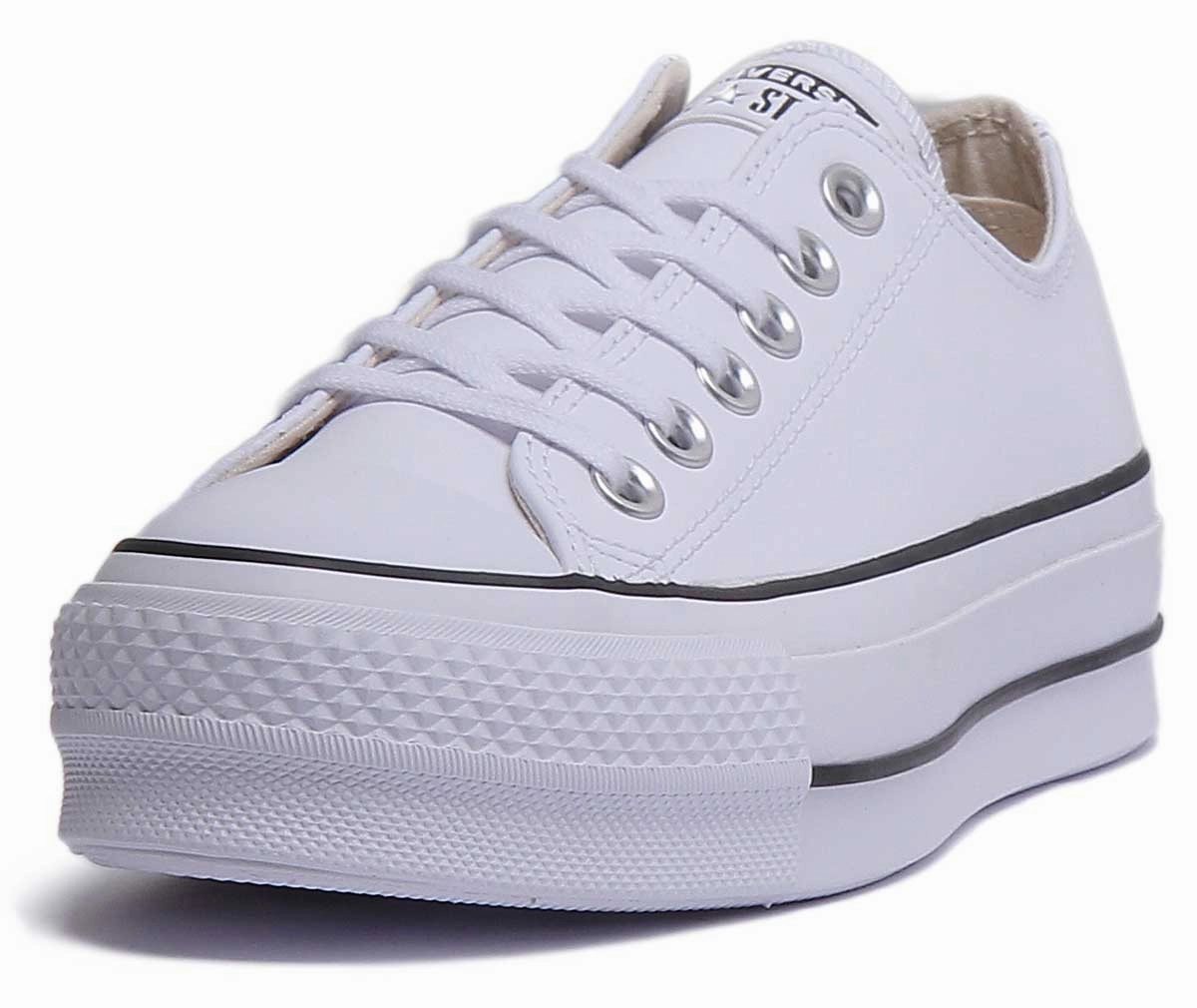 Converse 561680C CT All Star Low Platform Trainer In White Black For Women Shoes Converse