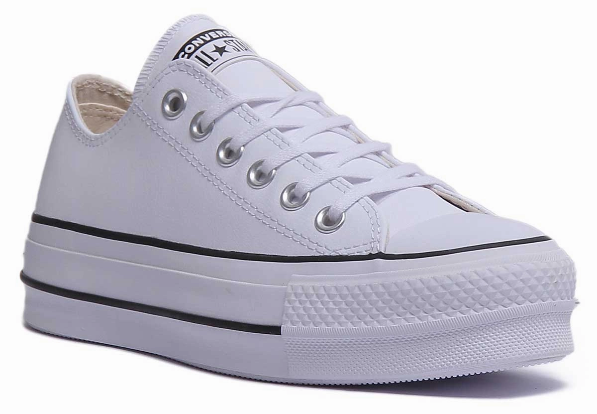 Converse 561680C CT All Star Low Platform Trainer In White Black For Women Shoes Converse