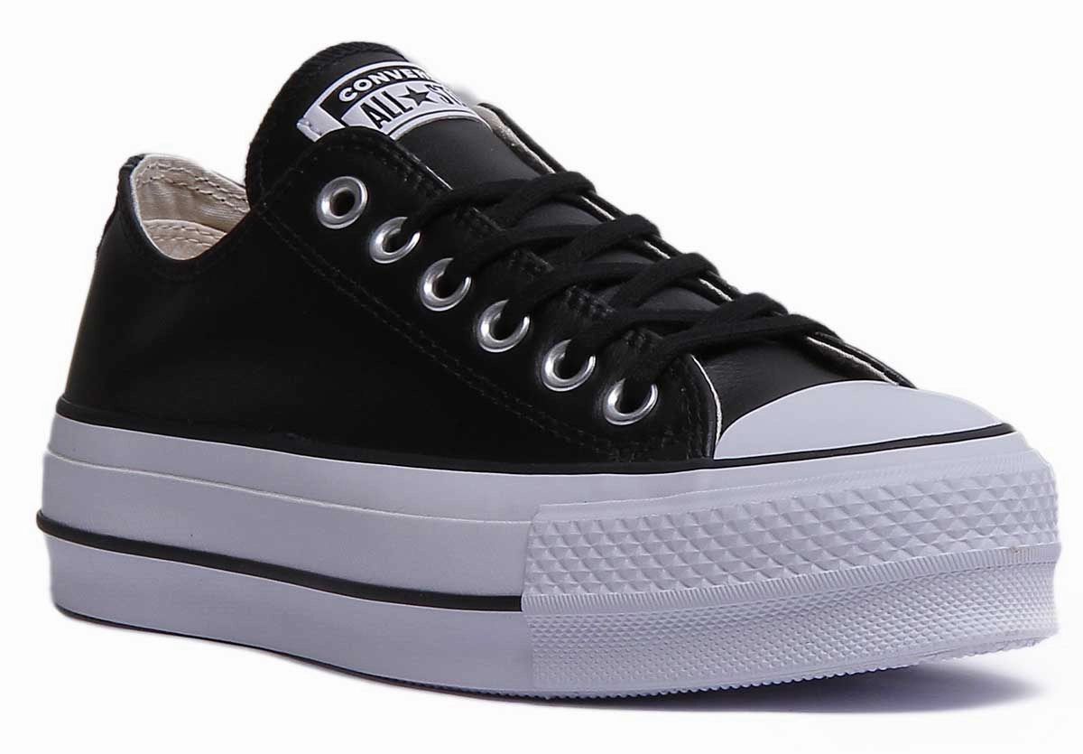 Converse 561681C CT All Star Low Platform Trainer In Black White For Women Shoes Converse