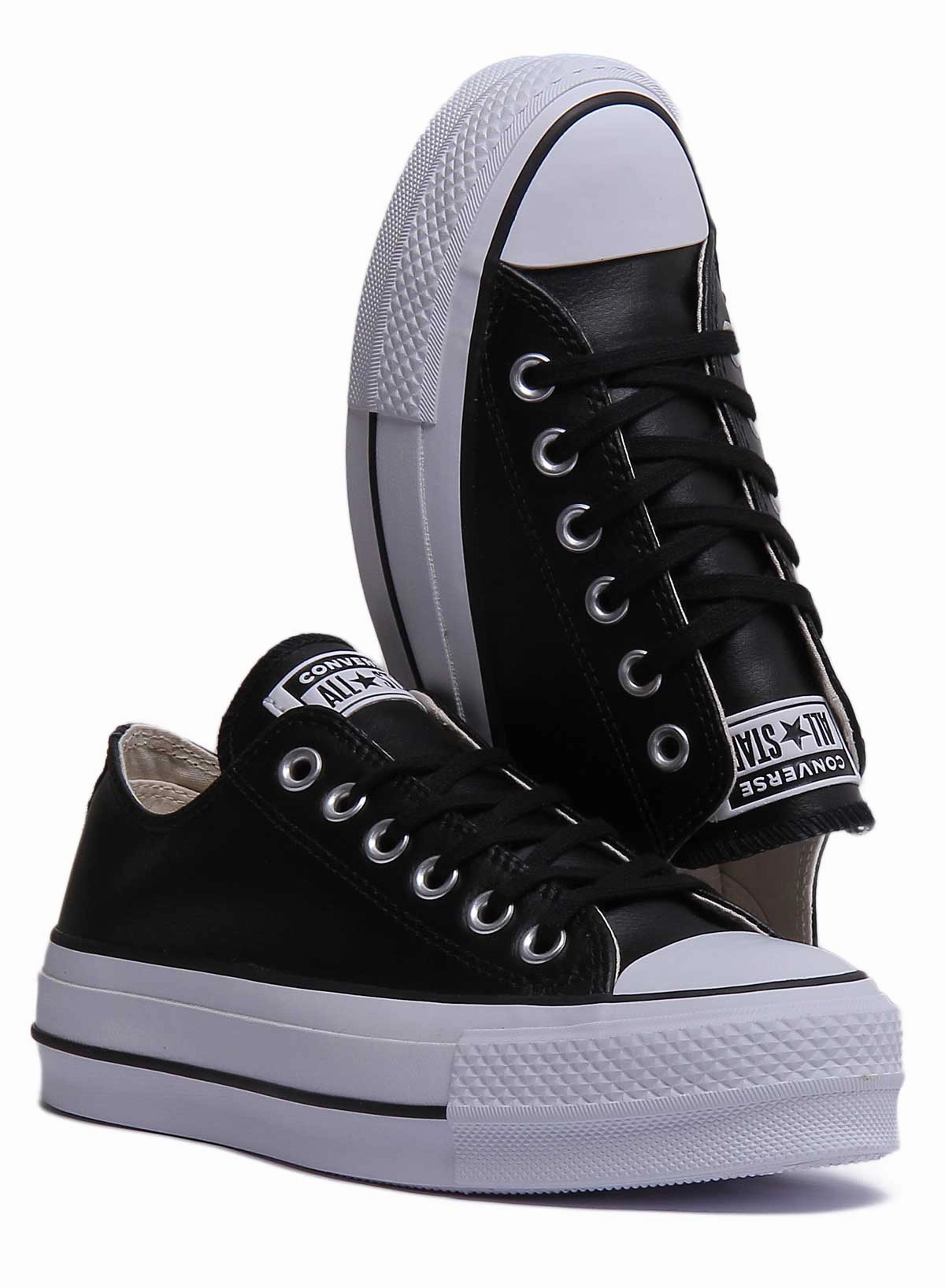 Converse 561681C CT All Star Low Platform Trainer In Black White For Women Shoes Converse