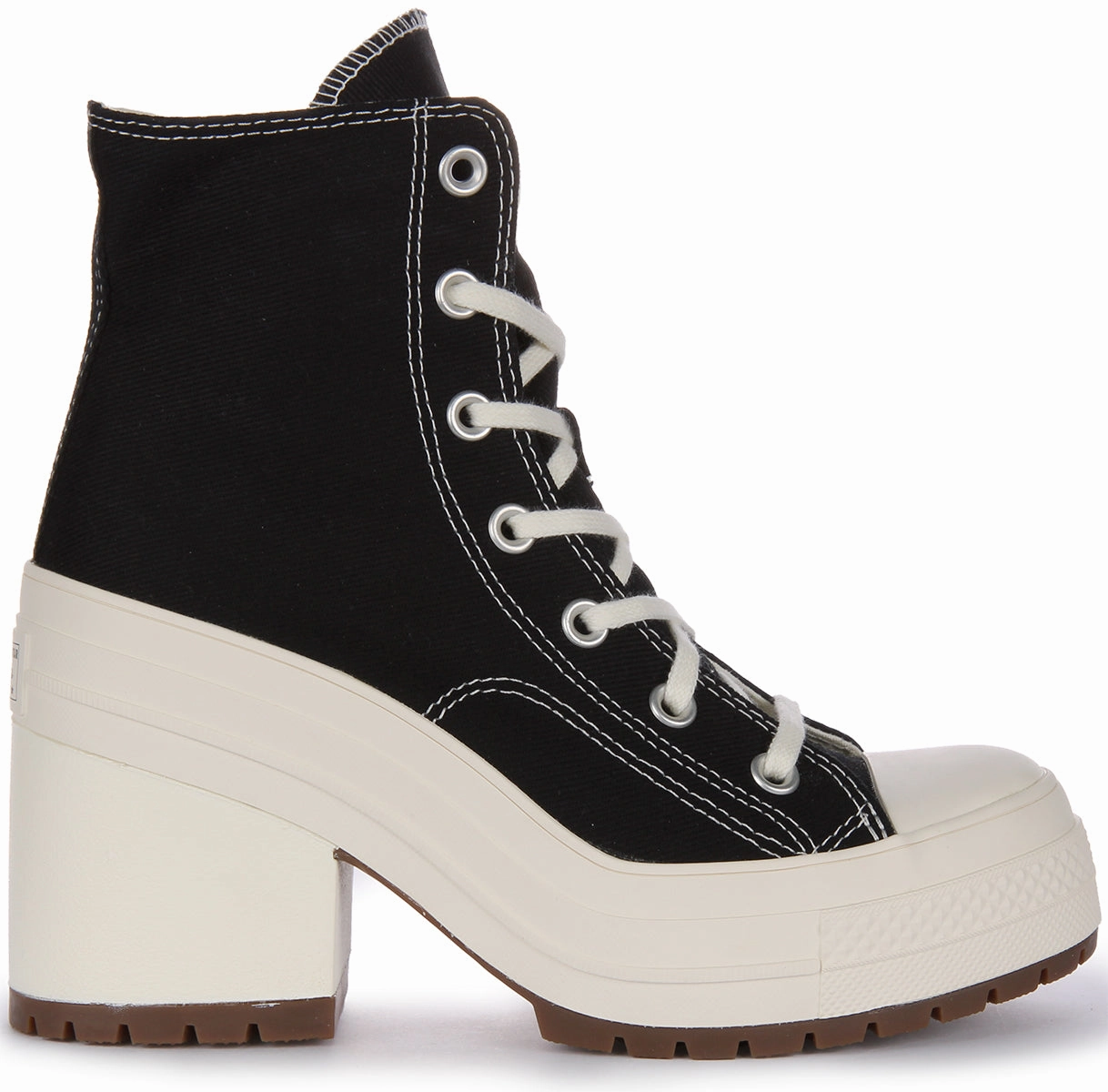 Converse A05347C Womens Lace Up Chuck 70 Heel In Black White Shoes Converse