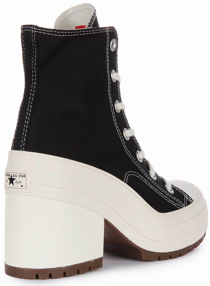 Converse A05347C Womens Lace Up Chuck 70 Heel In Black White Shoes Converse