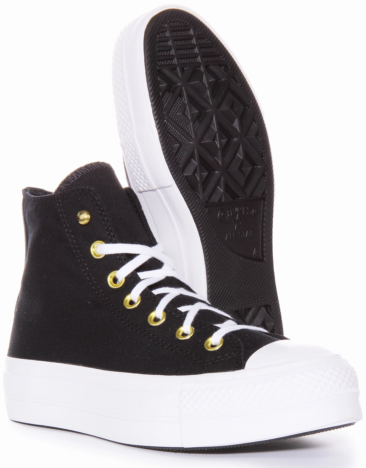 Converse A05453C Chuck Taylor Platform Studd In Black Gold Shoes Converse