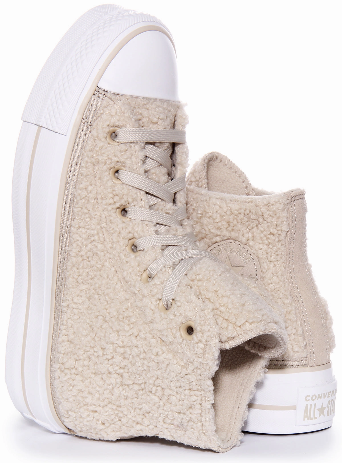 Converse A05509C Chuck Taylor Platform Sherpa In Beige For Women Shoes Converse