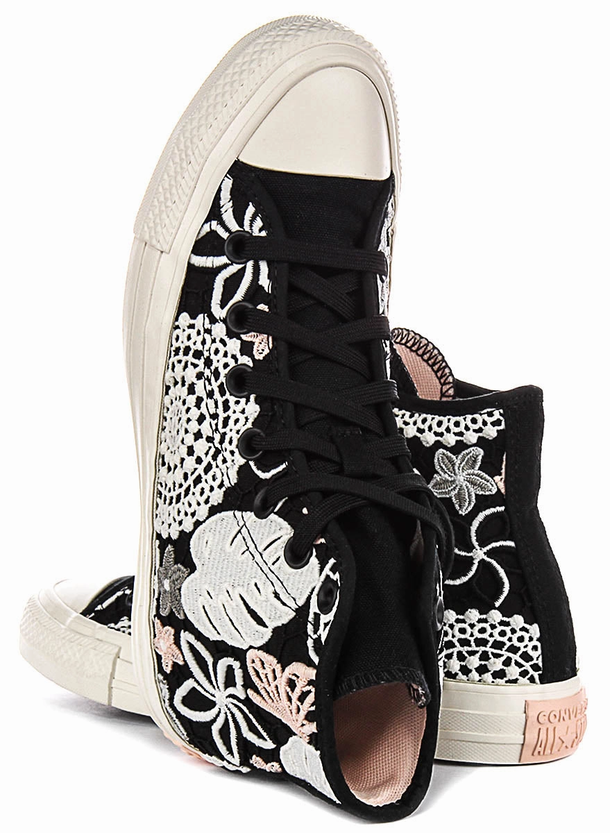 Converse A07536C Crochet Floral In Black For Women Shoes Converse