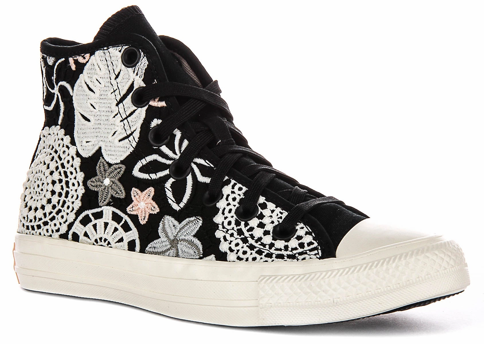 Converse A07536C Crochet Floral In Black For Women Shoes Converse