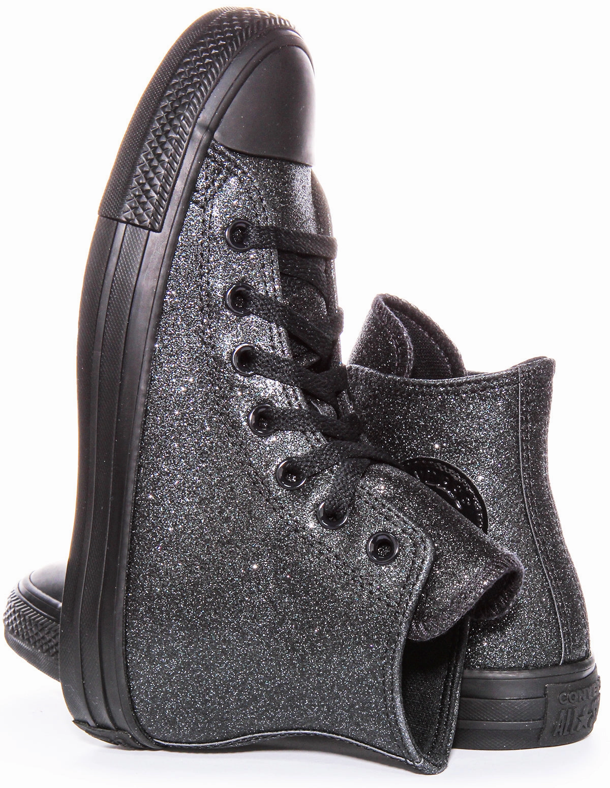 Converse All Star Hi A05432C In Black Glitter Shoes Converse