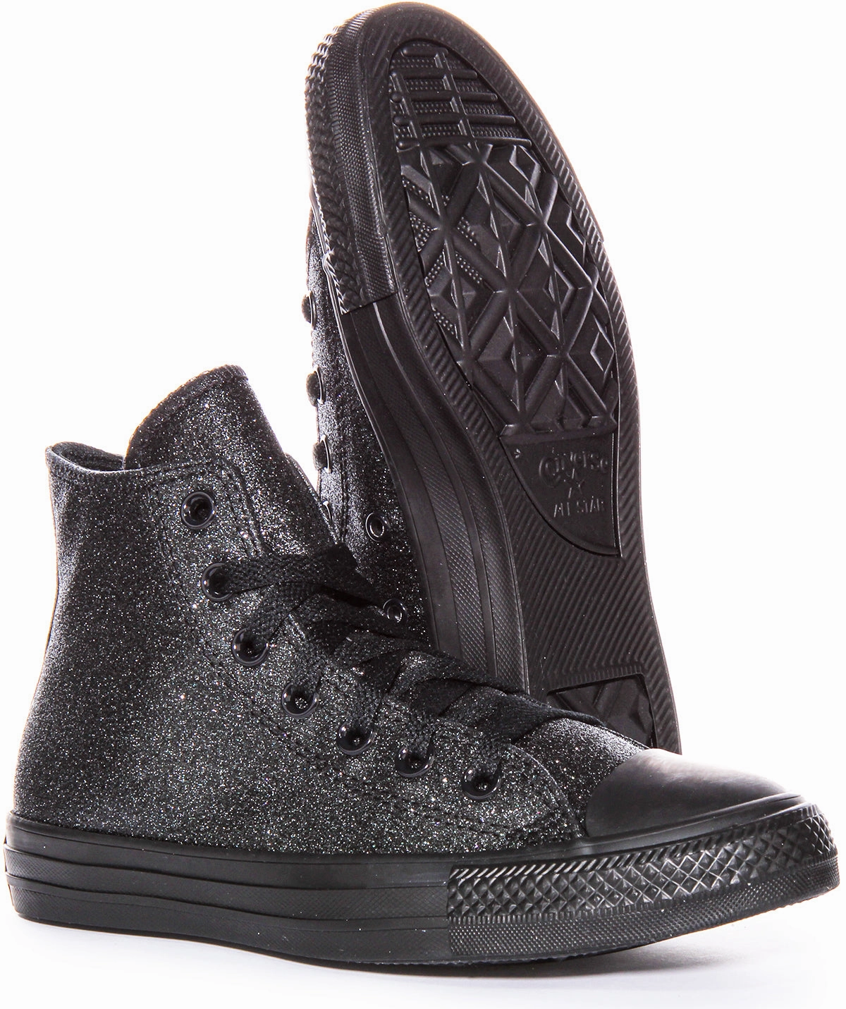 Converse All Star Hi A05432C In Black Glitter Shoes Converse