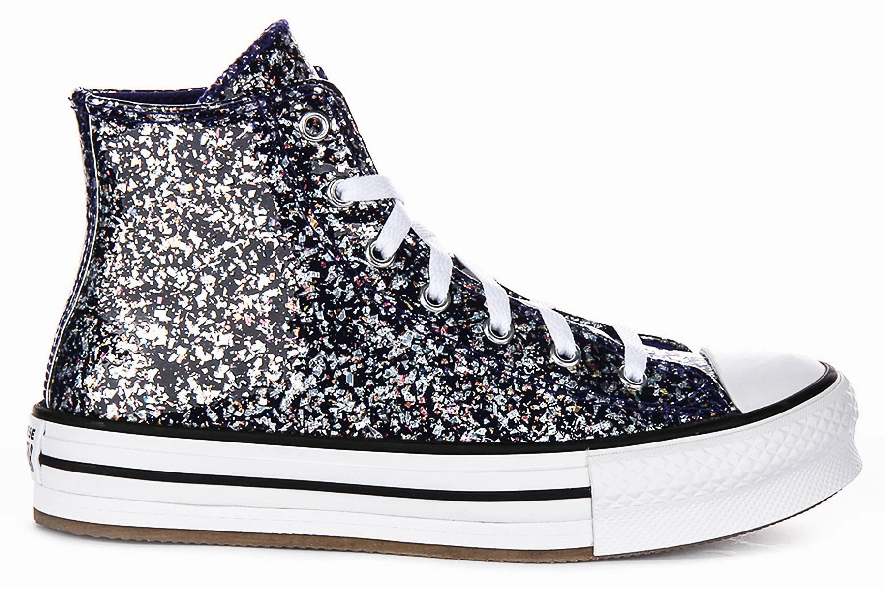 Converse All Star High A10043C In Navy Glitter For Junior Shoes Converse