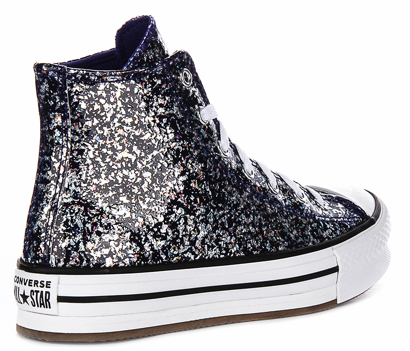 Converse All Star High A10043C In Navy Glitter For Junior Shoes Converse