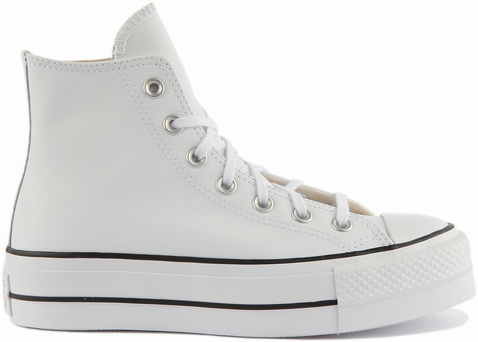 Converse All Star Lift 561676 In White Leather Shoes Converse