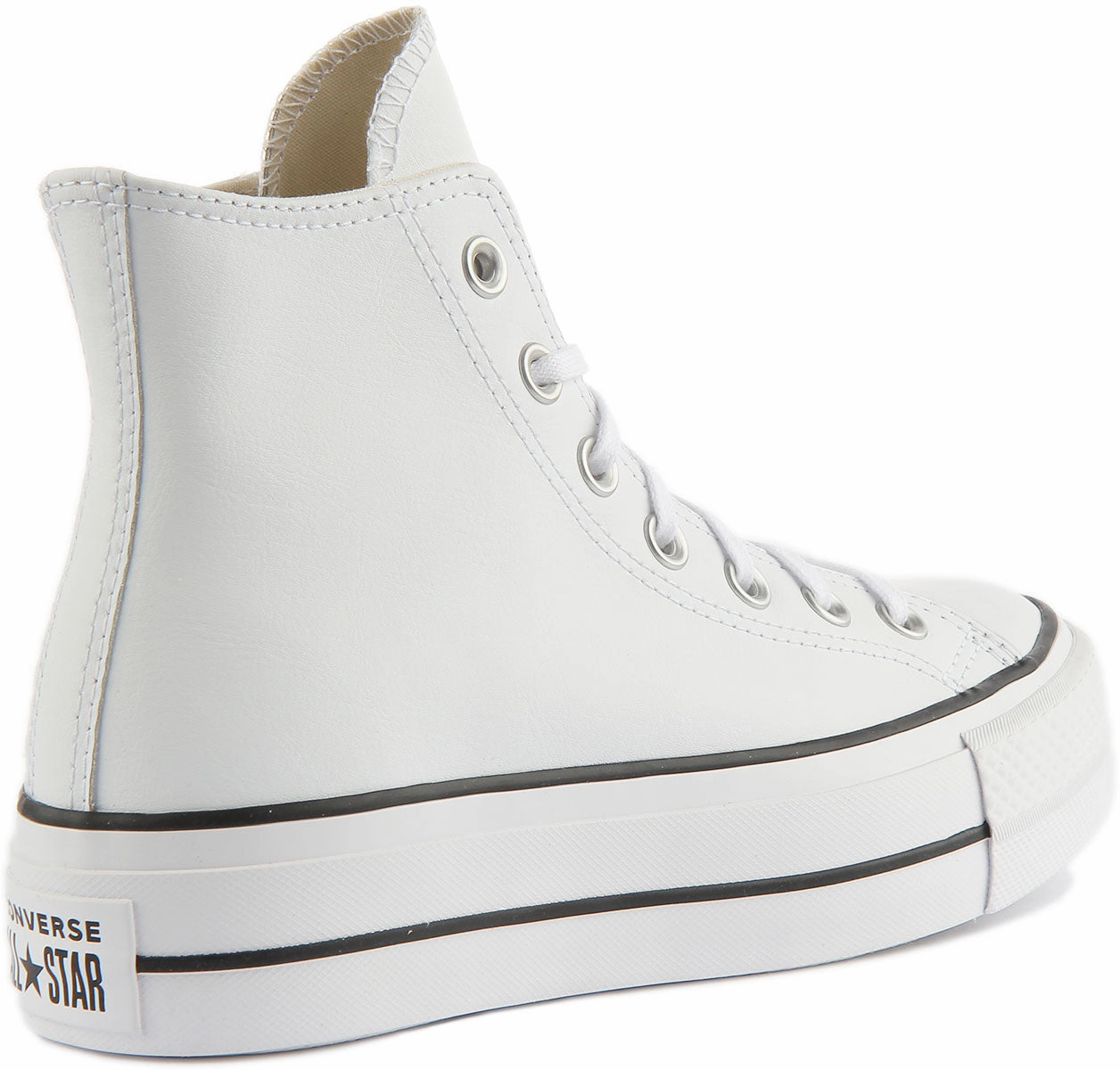 Converse All Star Lift 561676 In White Leather Shoes Converse