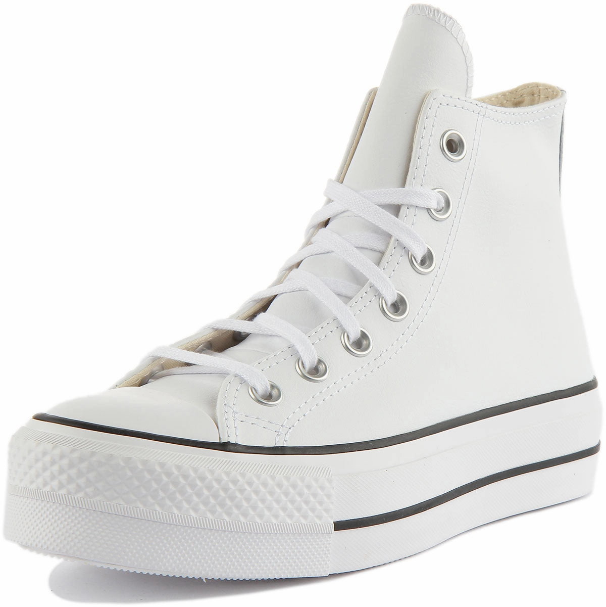 Converse All Star Lift 561676 In White Leather Shoes Converse