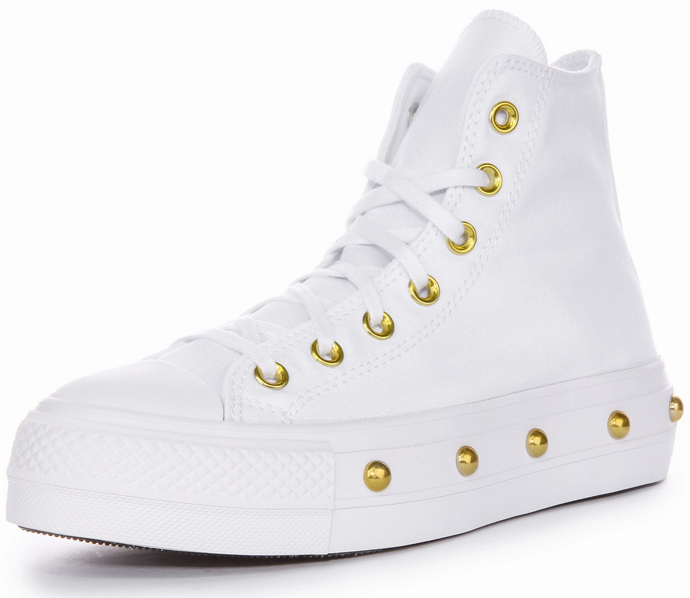 Converse All Star Lift A06787C In White Gold Studds Shoes Converse