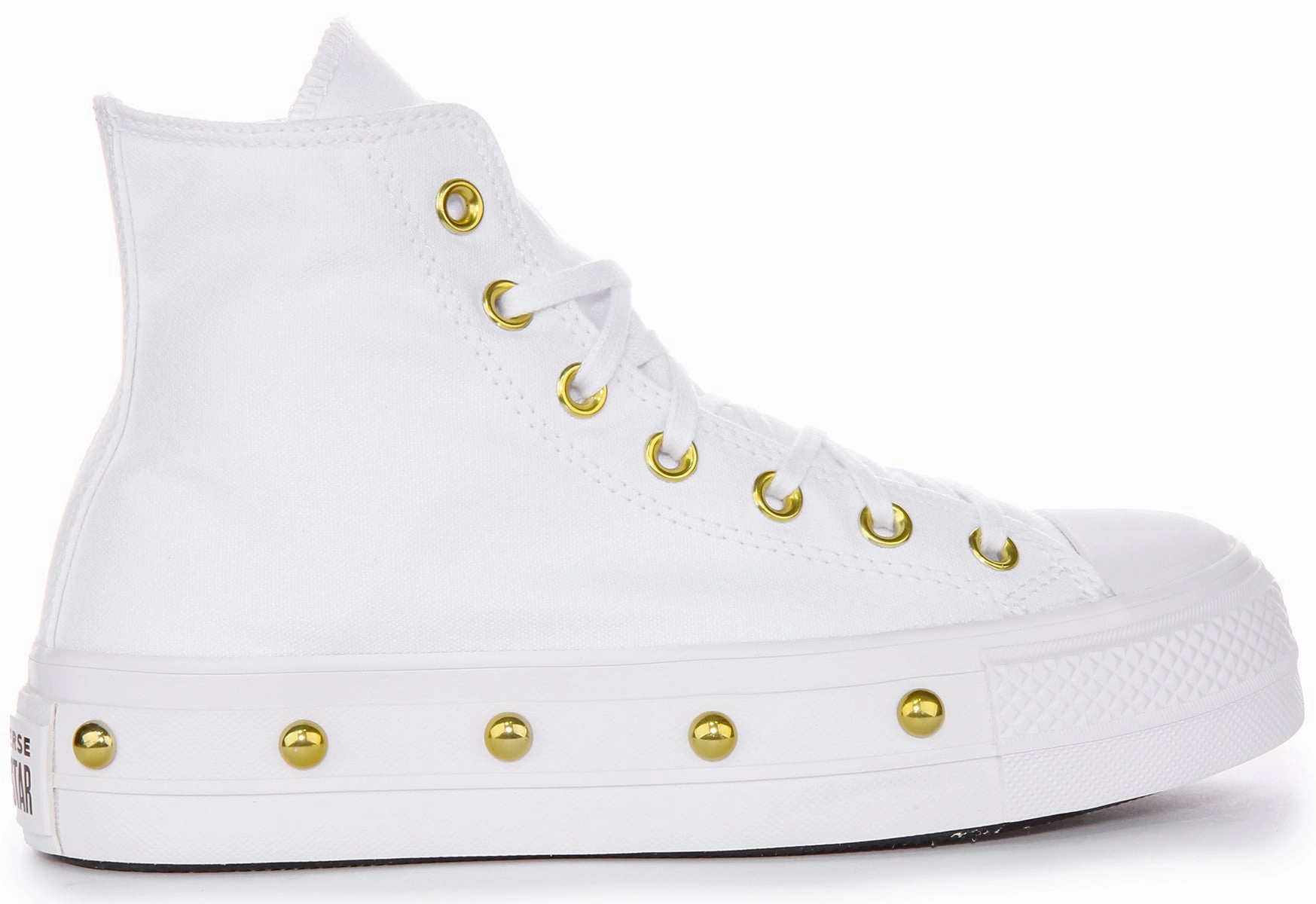 Converse All Star Lift A06787C In White Gold Studds Shoes Converse