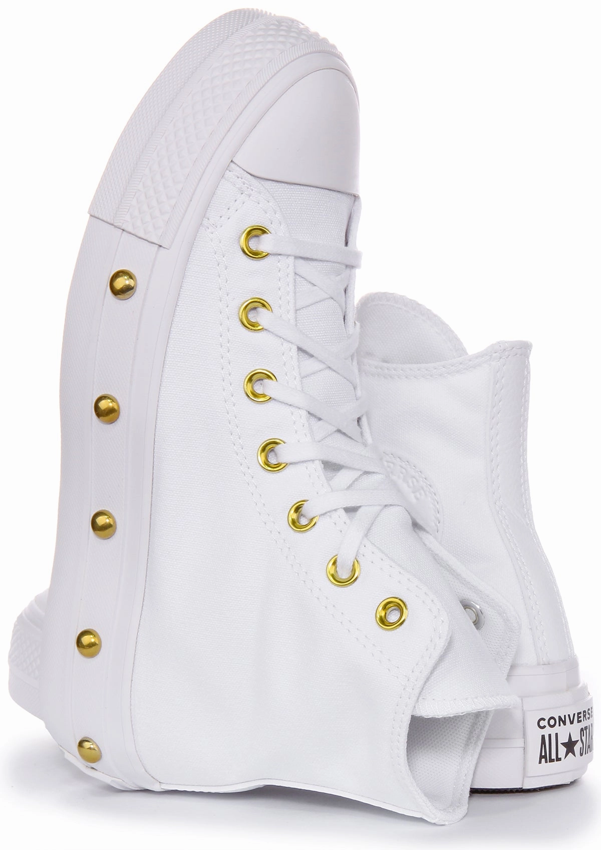 Converse All Star Lift A06787C In White Gold Studds Shoes Converse