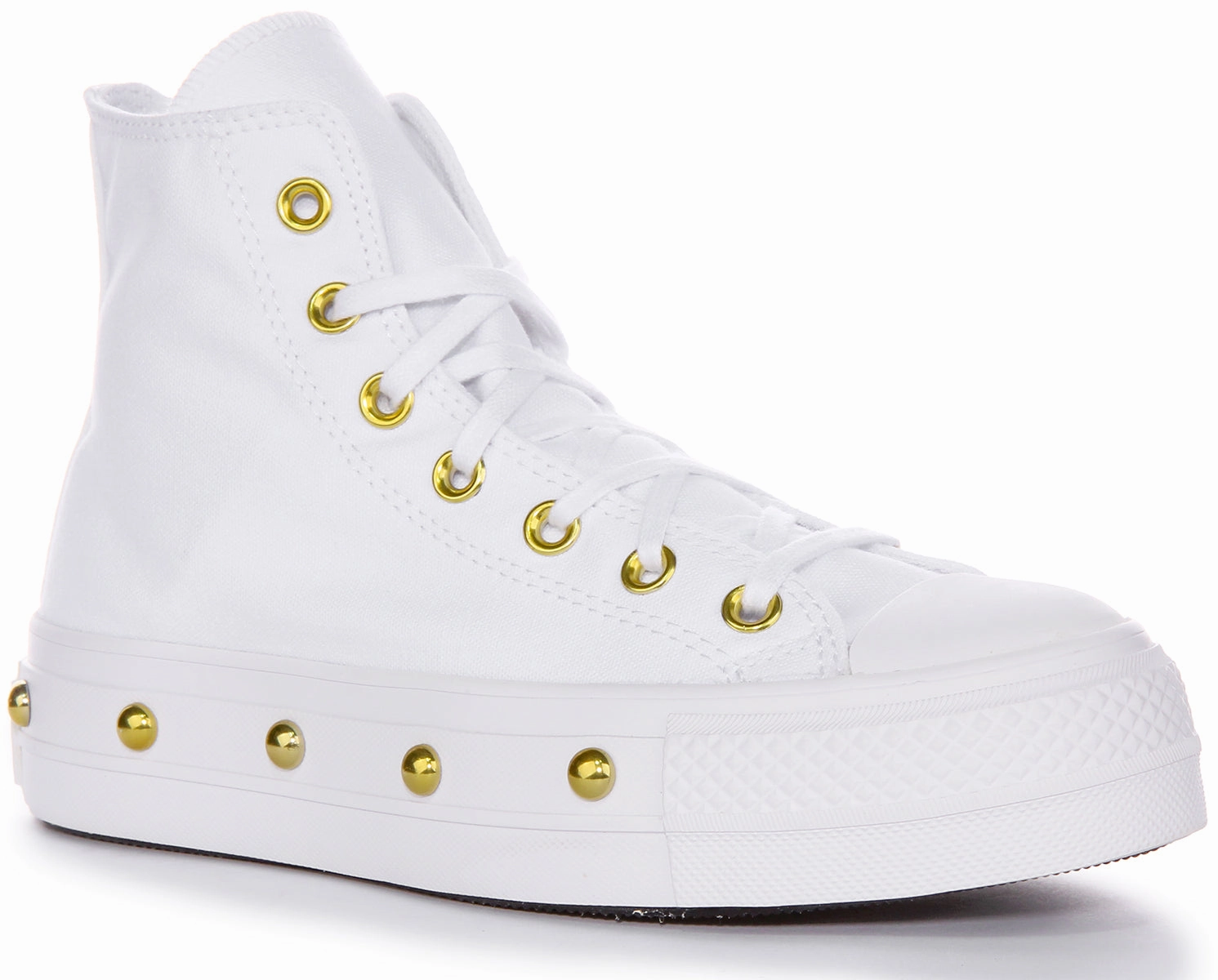 Converse All Star Lift A06787C In White Gold Studds Shoes Converse