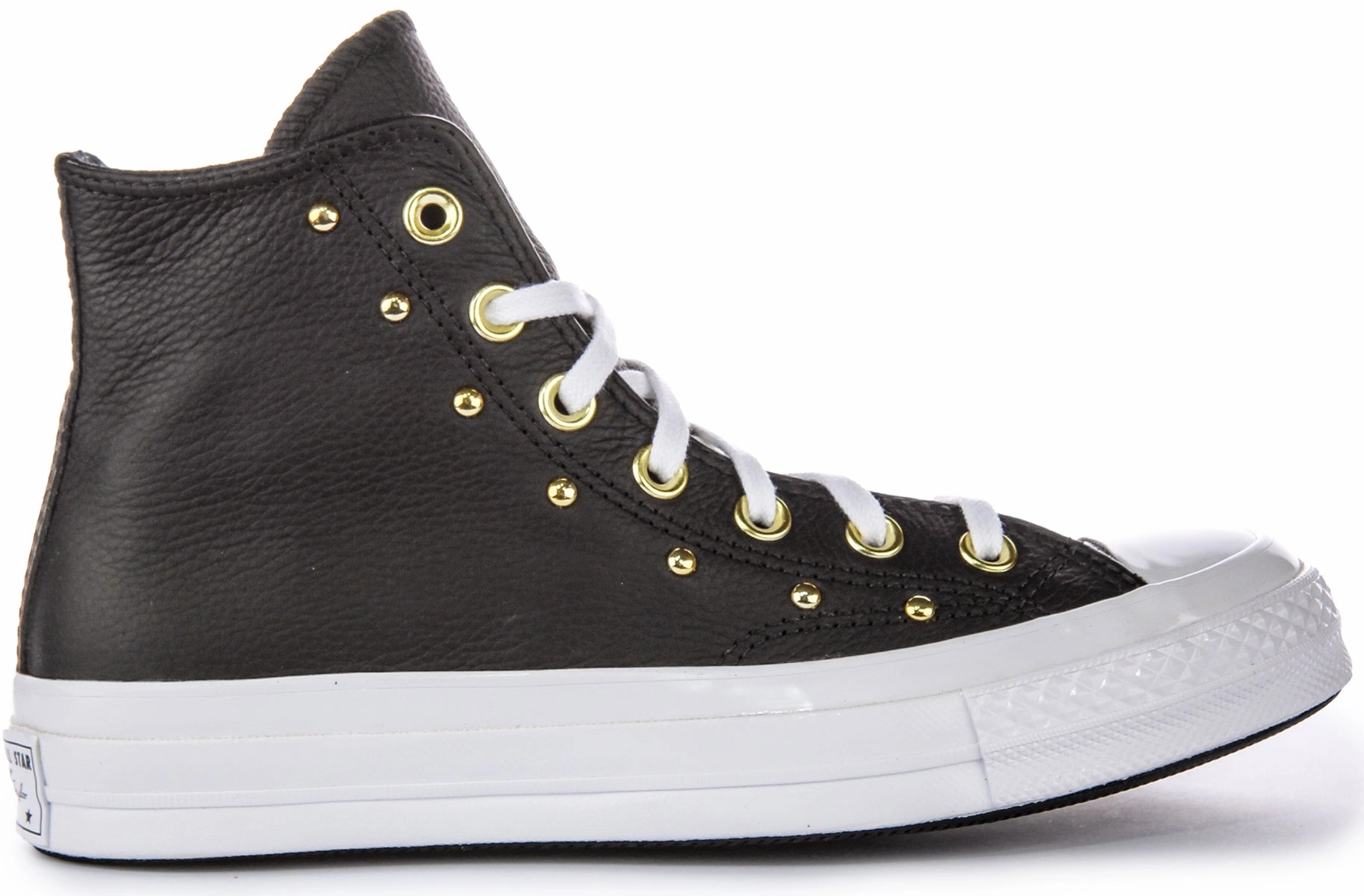 Converse All Star Lift A06809C In Black Gold Leather Shoes Converse