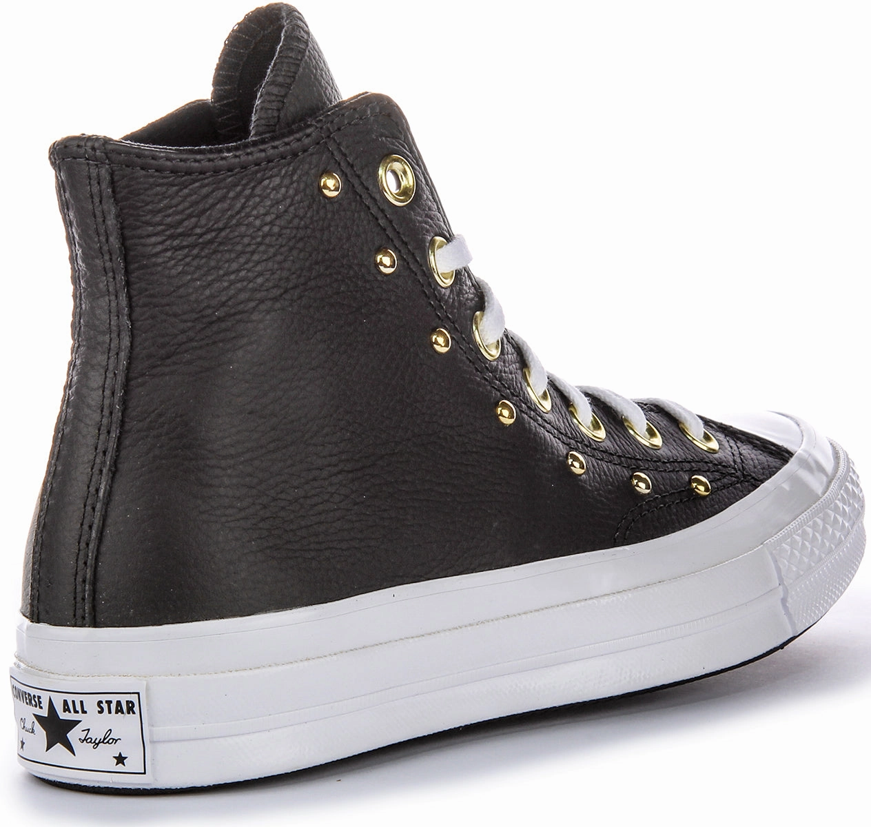 Converse All Star Lift A06809C In Black Gold Leather Shoes Converse
