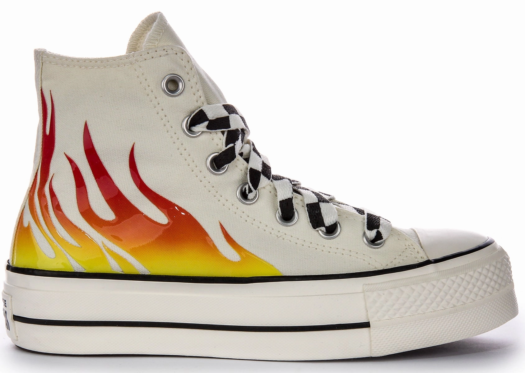 Converse All Star Lift A07892C In White Red Flame Shoes Converse