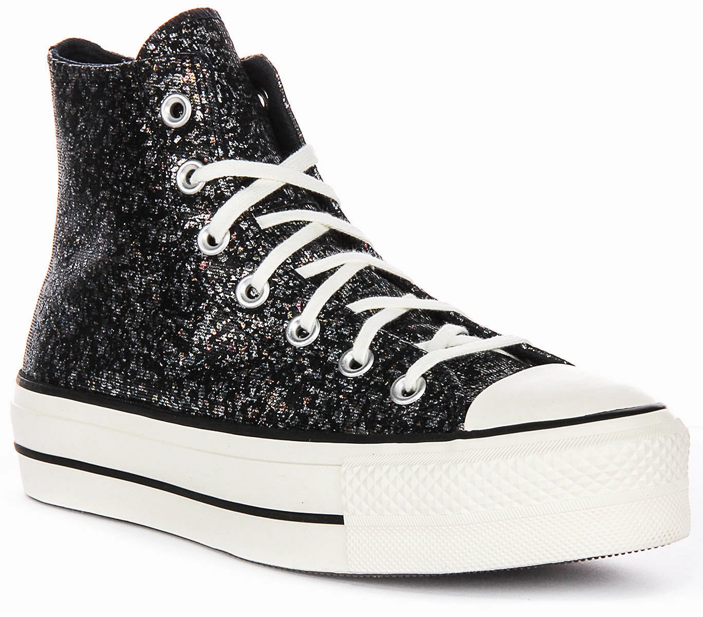 Converse All Star Lift A09551C In Black Silver Metalic Shoes Converse