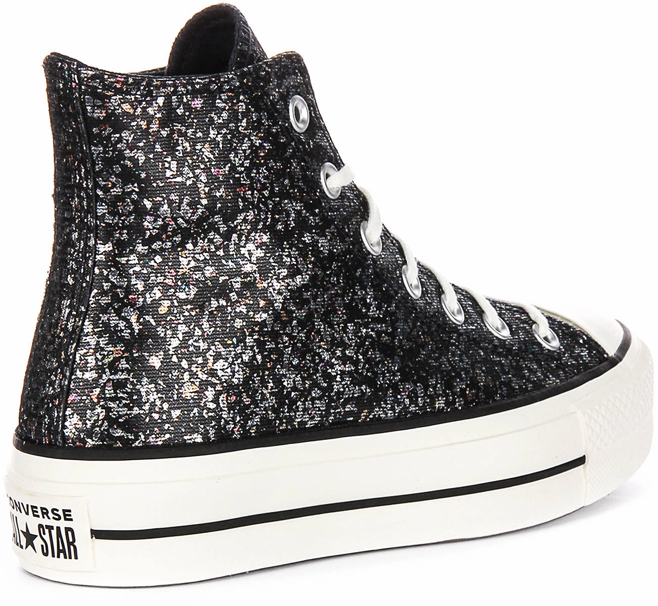 Converse All Star Lift A09551C In Black Silver Metalic Shoes Converse