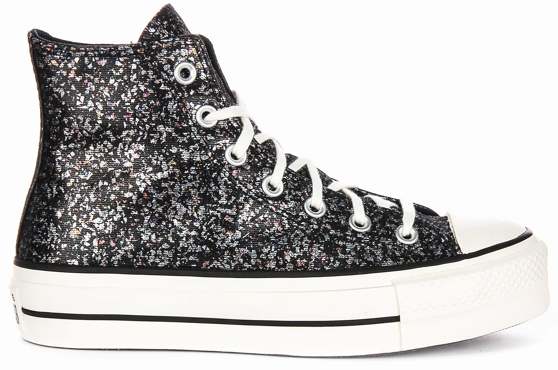 Converse All Star Lift A09551C In Black Silver Metalic Shoes Converse