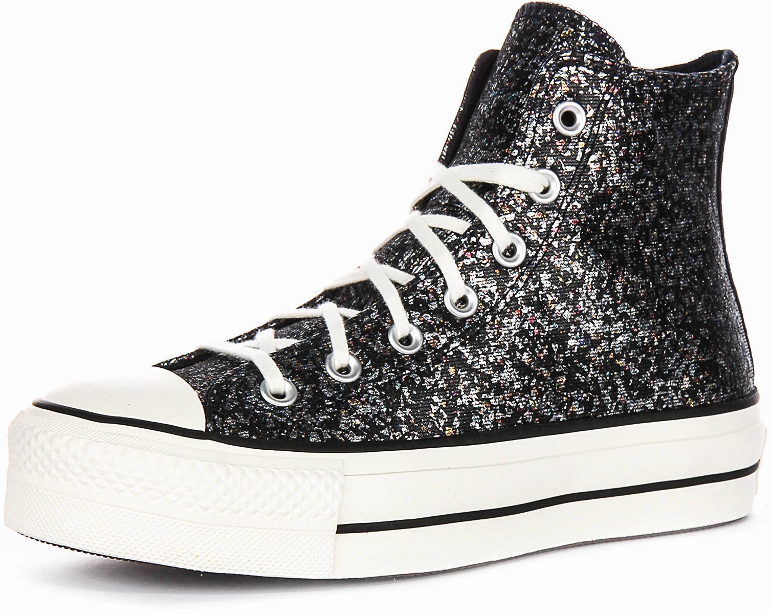 Converse All Star Lift A09551C In Black Silver Metalic Shoes Converse