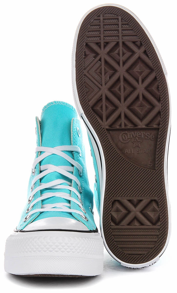 Converse All Star Lift Hi A07570C In Sky Blue Platform Shoes Converse