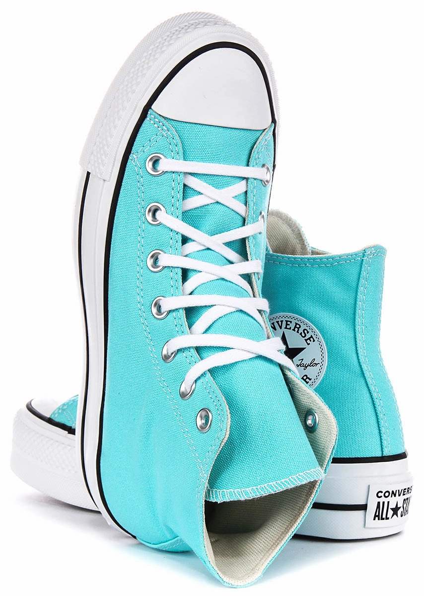 Converse All Star Lift Hi A07570C In Sky Blue Platform Shoes Converse
