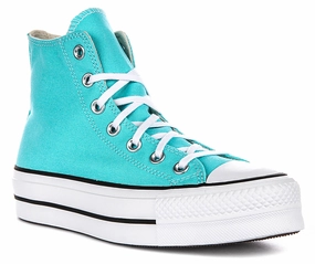 Converse All Star Lift Hi A07570C In Sky Blue Platform Shoes Converse