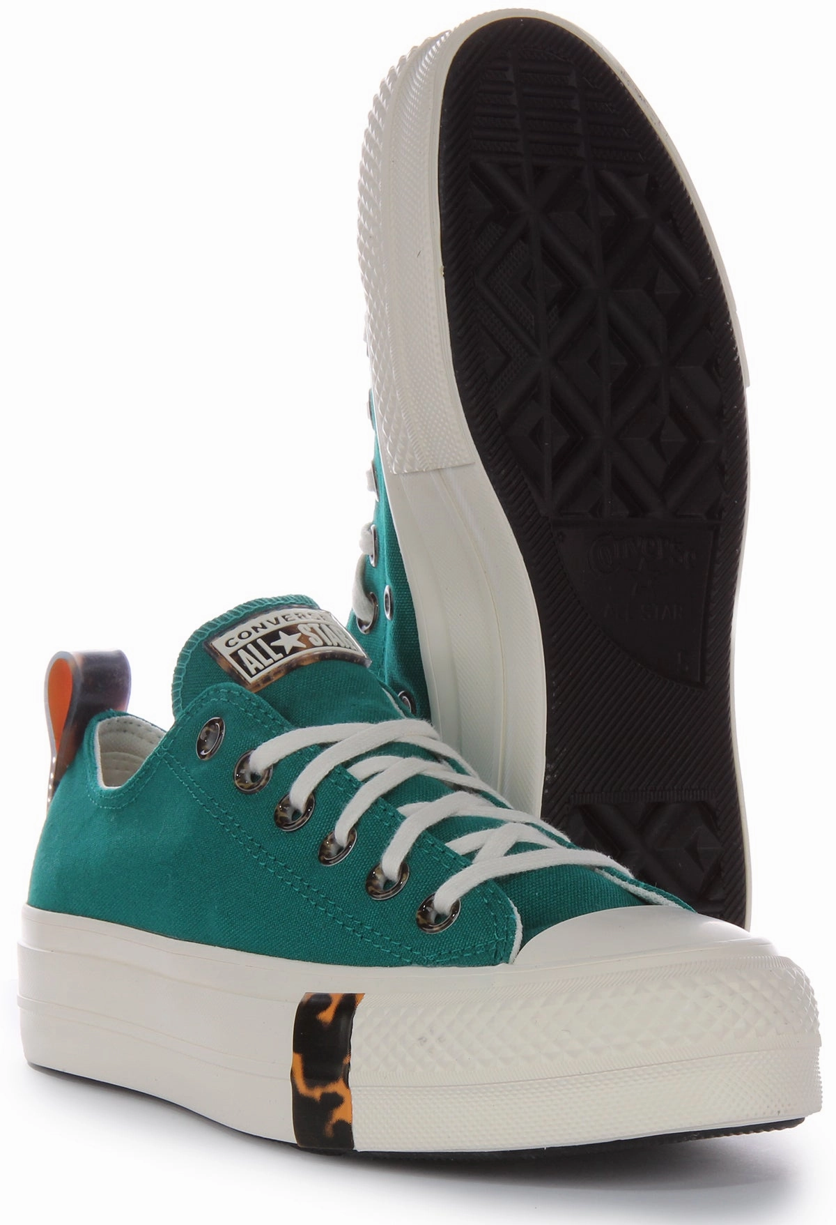 Converse All Star Lift Platform Tortoise A05288C In Teal Shoes Converse