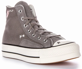 Converse All Star Lift Scribble A09165C In Grey For Women Shoes Converse