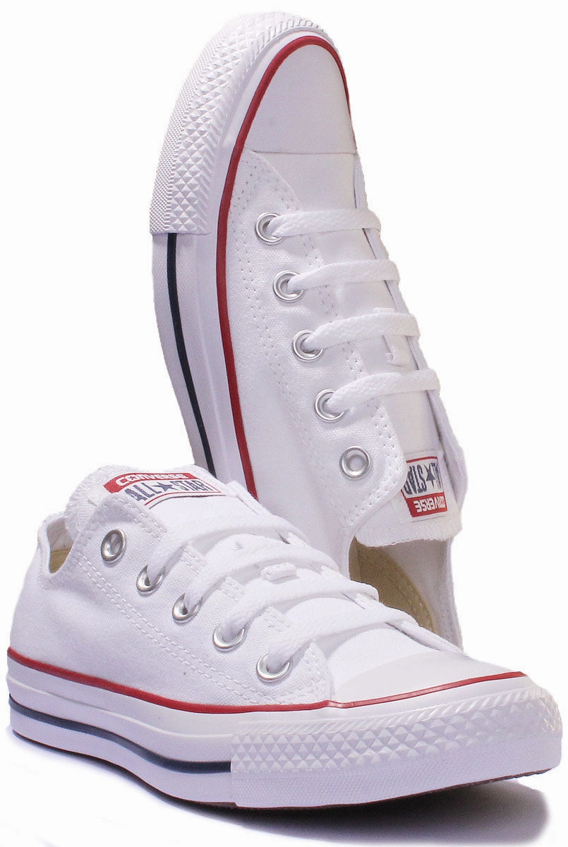 Converse All Star Low Trainer In White Canvas Shoes Converse