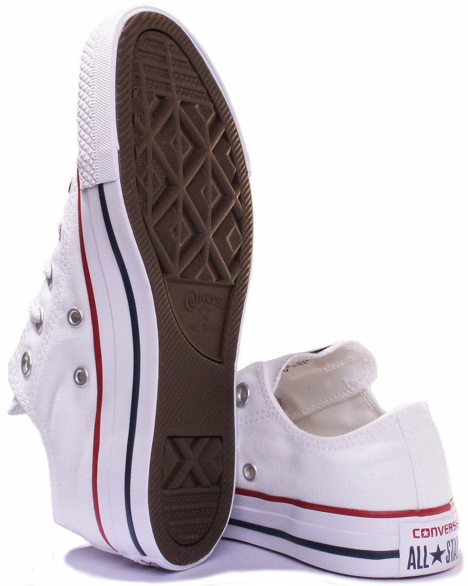 Converse All Star Low Trainer In White Canvas Shoes Converse