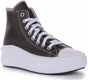 Converse All Star Move A04294C In Black White Leather Shoes Converse