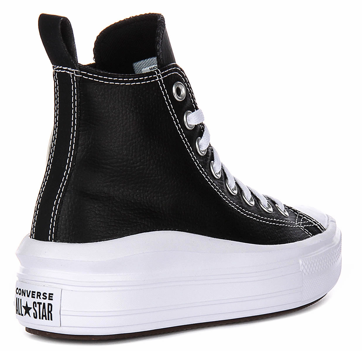 Converse All Star Move A04831C In Black White Leather Juniors Shoes Converse
