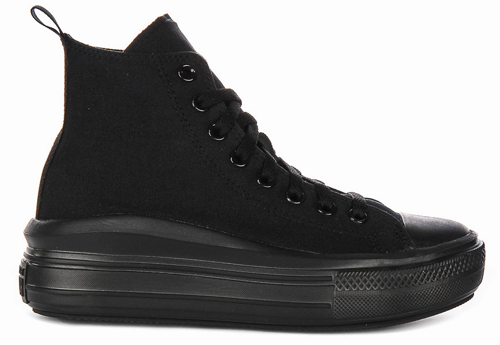 Converse All Star Move Hi A03668C In All Black For Junior Shoes Converse