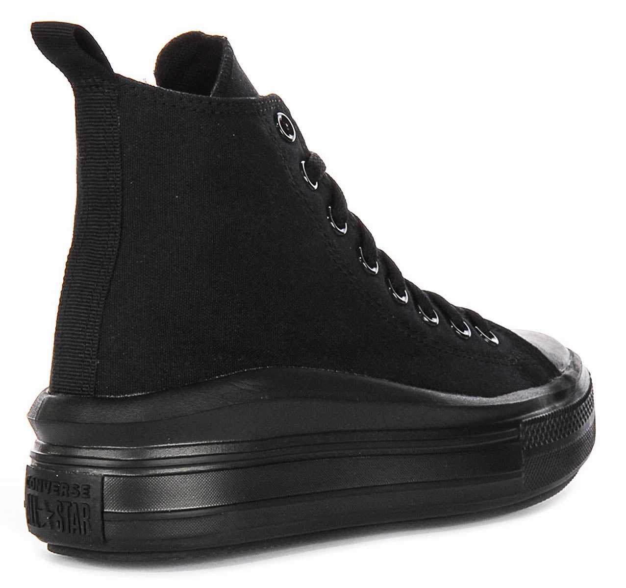Converse All Star Move Hi A03668C In All Black For Junior Shoes Converse