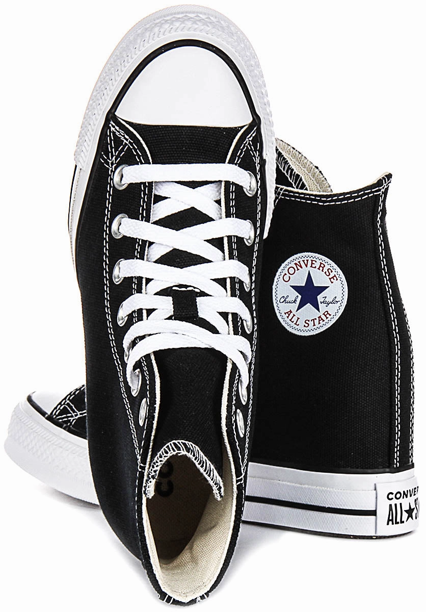 Converse All Star Wedge A11909C In Black White For Women Shoes Converse