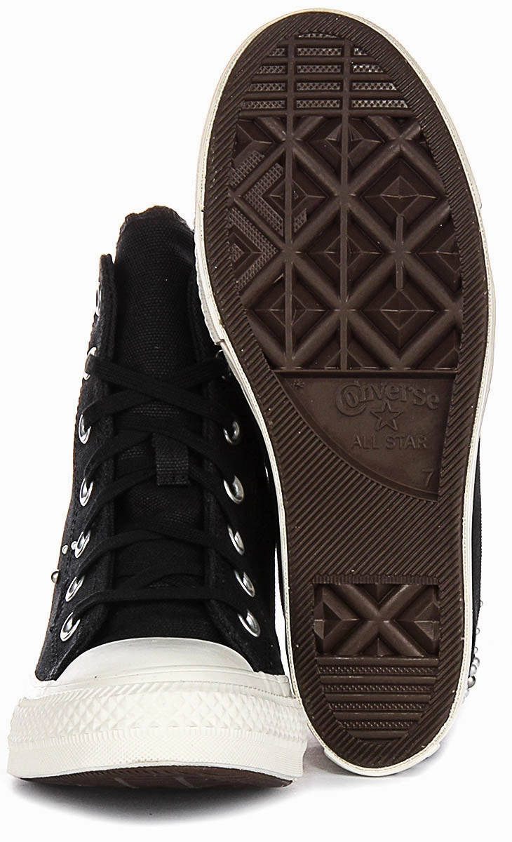 Converse All Star Wedge A12514C In Black White Shoes Converse